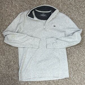 Vineyard Vines Light Gray Half-Zip Sweater